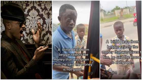 'Blind' street beggar captured in video rejecting lady's money; argues that it's too small