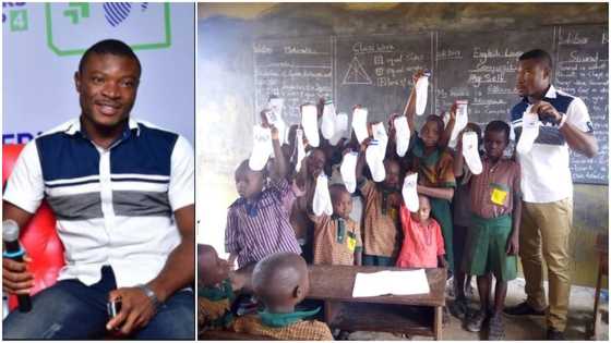 Man who was once kicked out of school for fees succeeds, buys new socks for public students