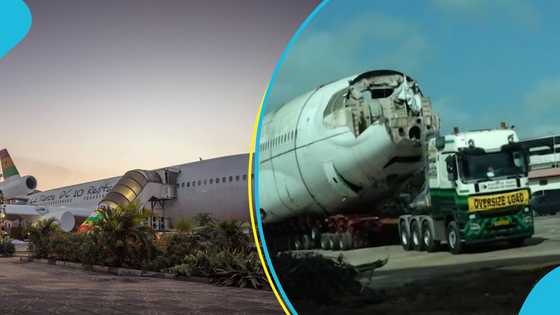 Ghana Airways Aplane turned into restaurant closes down after 10 years, towed from location