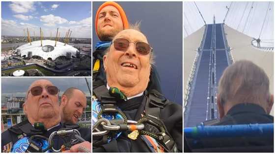 100-Year-Old man climbs the roof of 02 Arena in wheelchair to celebrate birthday