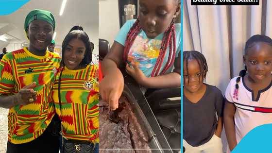 Stonebwoy's kids get into trouble with their mom after sneaking to eat cake