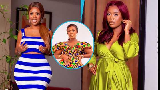 TV host Delay slays like a beauty queen in an extravaganza corseted kente gown for her 42nd birthday shoot