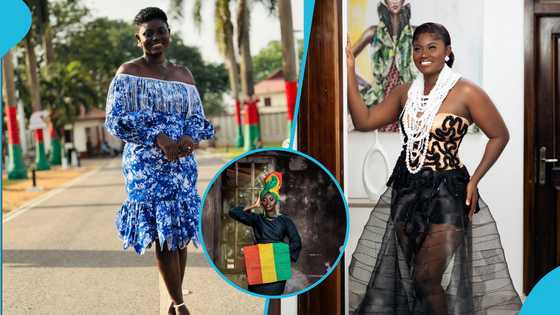 Afua Asantewaa Singathon flaunts her new look as she slays in a black dress and stylish gele