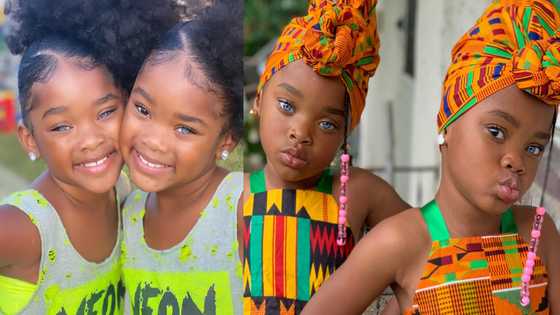 Megan & Morgan: Meet the gorgeous black twin girls who have rare blue coloured eyes