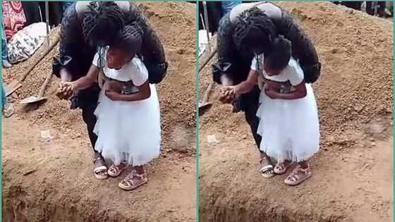 Little girl cries at mother's graveside, video stirs emotions: "The pain is too much for her"