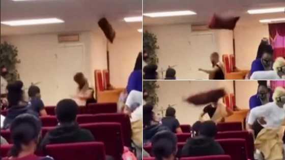 Video of flying pillow missing man's head at a church goes viral; gets many talking