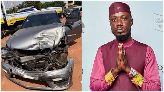 Blogger Nkonkonsa involved in a serious road accident in Accra, sad photos pop up