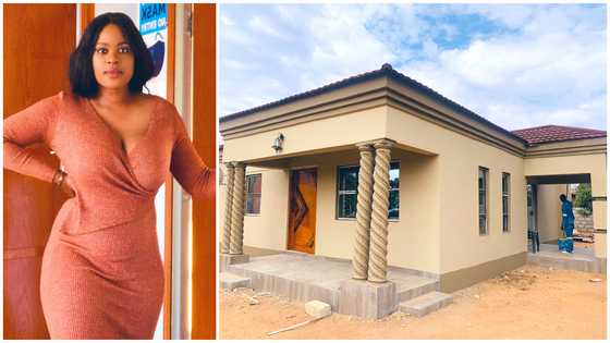 Young Lady Gets Praised by Many After Single-handedly Building A House For Her Mother
