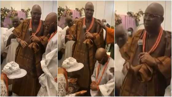 You've got everything: Video captures emotional moment ex-governor praises son's cute bride & prays for groom