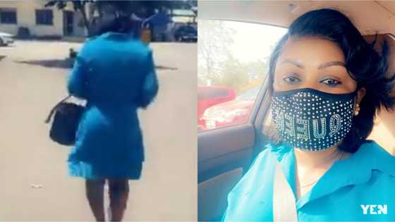 Afia Schwar lands in trouble after filming and sharing video of Adu Safowaa in cells; spotted at police headquarters in new video