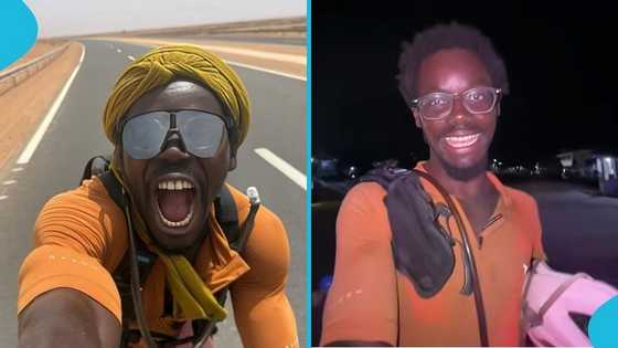 Ghanaian man breaks records, arrives in Ghana after cycling from Germany