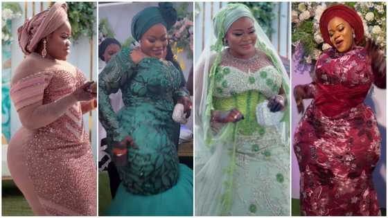 Gargantuan bawdy: Curvy Ghanaian bride shakes the internet with Buga dance moves at her wedding, her shape awes many (Video)