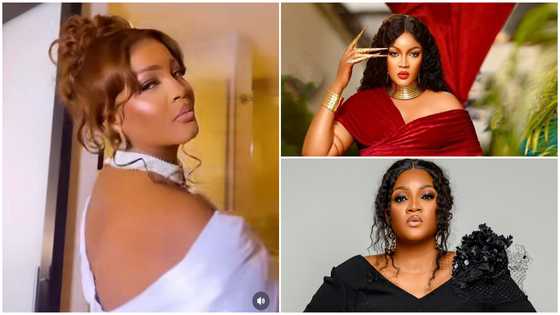 Omotola Jalade-Ekeinde looks stunning in a black dress as she talks about women of valour in Ghana