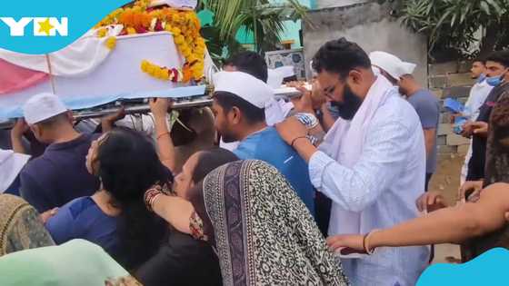 Lone Air India disaster survivor clad in bandages carries coffin of brother killed in crash