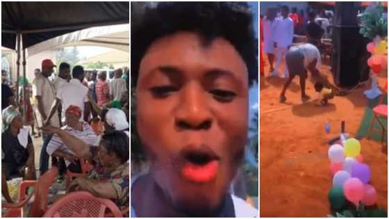 Angry baby mama causes stir at naming ceremony of rival, video of man's funny commentary sparks laughter