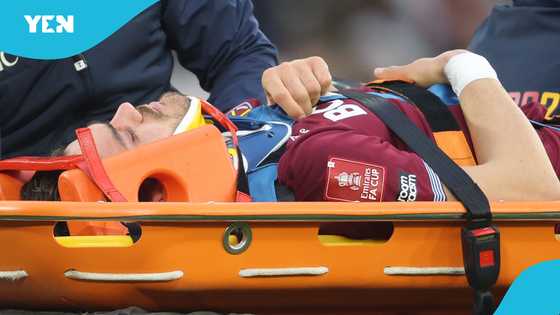 West Ham’s Mavropanos stretchered off after scary head clash with QPR