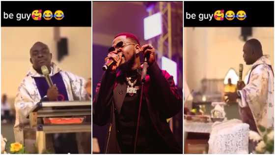 Ghanaian reverend father sparks reactions after singing Kizz Daniel’s 'Odo' while preaching at church