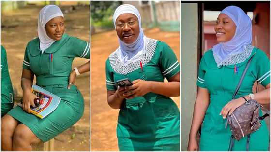 "You look cute": Beautiful and curvy nurse in green uniform goes viral, many gush over her