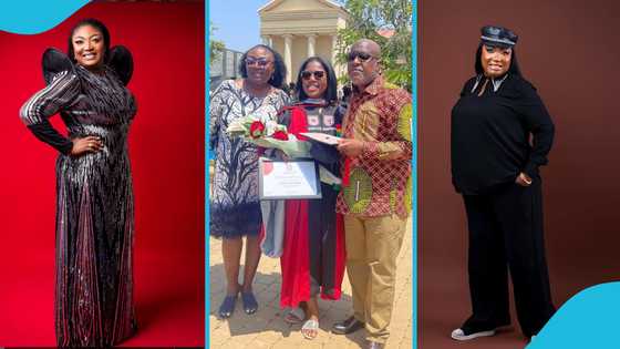 Ghanaian actress Irene Opare looks splendid in a black outfit for her 59th birthday photoshoot