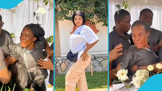 Sad scenes as Priscilla Nyamalor's mum weeps at her funeral: "Ghana failed innocent souls"