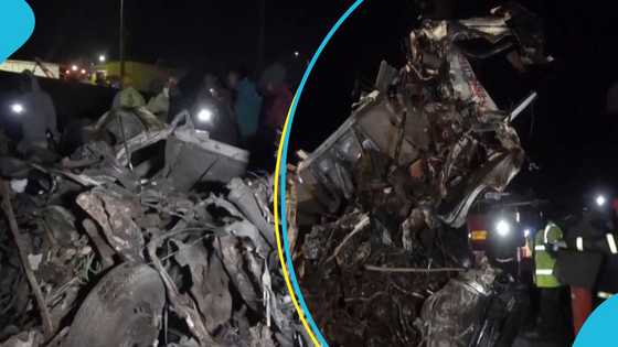 X-mas road carnage: 13 reported dead in gory accident after bus runs into abandoned truck at Awoshie