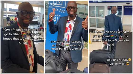 TikToker shares video showing how her dad was excited to visited the house he built in Ghana