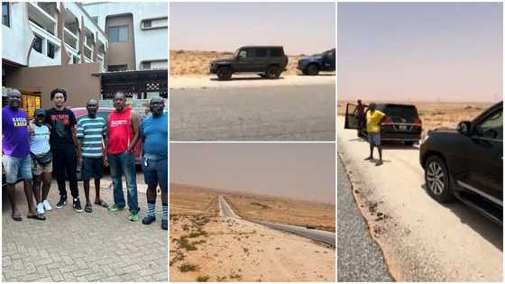 "Our G-Wagon still strong": 12 people travelling from Ghana to London rest by road, show off cars