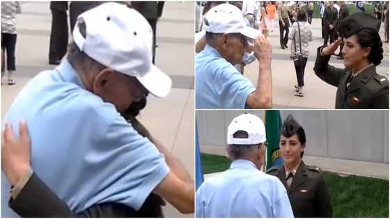Heartwarming video shows us Marine Officer getting her 1st salute from her grandfather, many are emotional