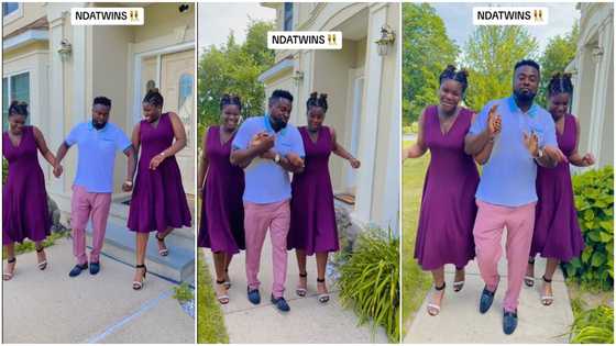 US-based Ghanaian dad flaunts adorable twin daughters in video; warms hearts