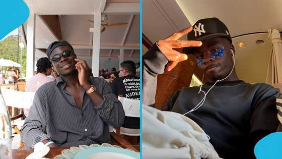 Fresh photos of Arsenal star's transformed look emerge as he poses shirtless on vacation with fiancée
