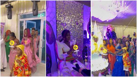 Ghanaian TikToker Asantewaa sits alone at her plush birthday high table; "Where is her husband"