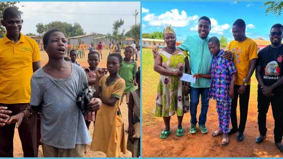 Visually impaired boy goes to school for the first time after saying a heartfelt prayer for Nana Tea