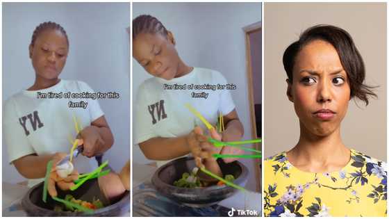 Video captures young GH lady busily grinding pepper with her extra long nails