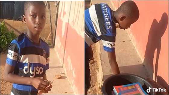 Kind Ghanaian man gives street hawker money to pay school fees, buys out her yams in emotional video