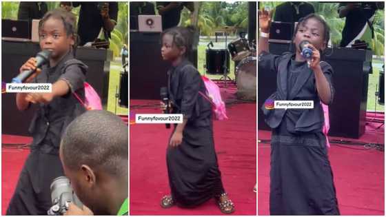 Nigerian kid with school bag grabs mic and sings Seyi Vibez's "Psalm 23," controls stage like pro