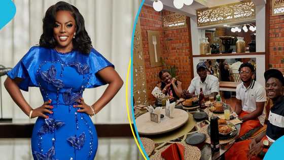Nana Aba Anamoah delivers promise to her coconut selling friends, takes them on date