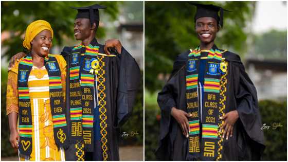 'The mom who is also dad' - Grateful son celebrates mom as he graduates with 1st-class; gets peeps feeling emotional