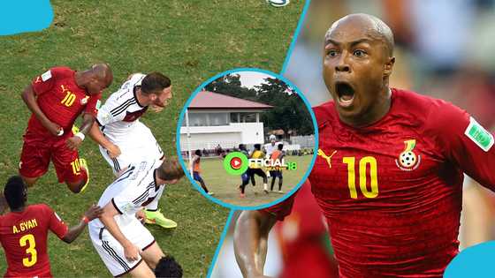 Andre Ayew shines with trademark header at his father’s club in Accra (Video)