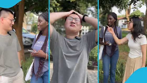 Chinese man tries to woo Ghanaian lady in fluent Twi, gets caught in hilarious video