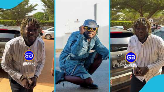 Showboy grabs attention as he jokes with bloggers while cuffed at Adentan Circuit Court, video goes viral