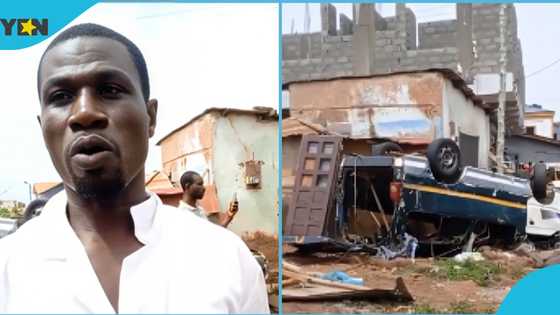 Accra: Mechanic cries out as floodwaters destroy his shop, sweep away five cars belonging to customers