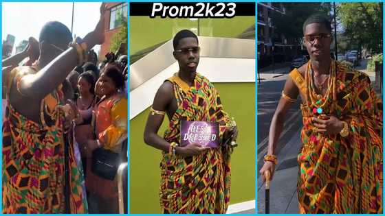 Videos Ghanaian boy in UK rocking kente to prom and winning best-award award warm hearts