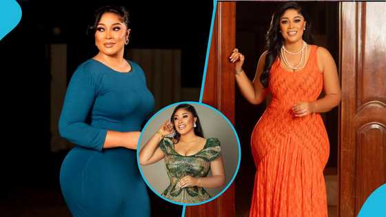 Former GMB contestant Abena looks classy in a stylish glittering dress for her birthday photoshoot