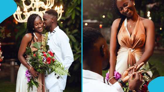 Pretty Ghanaian lady cries over surprise marriage proposal from her boyfriend: “She said yes”