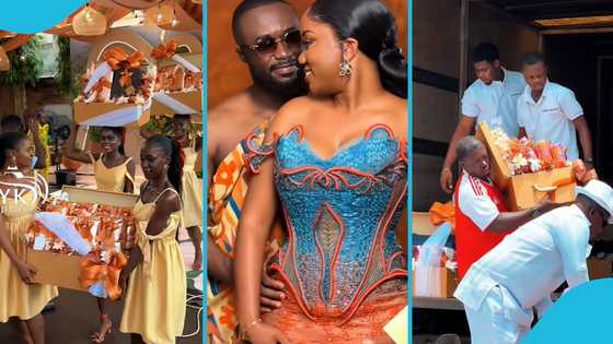 Ofori Sarpong’s nephew flaunts wealth as he presents bride price in massive truck, video stirs reactions