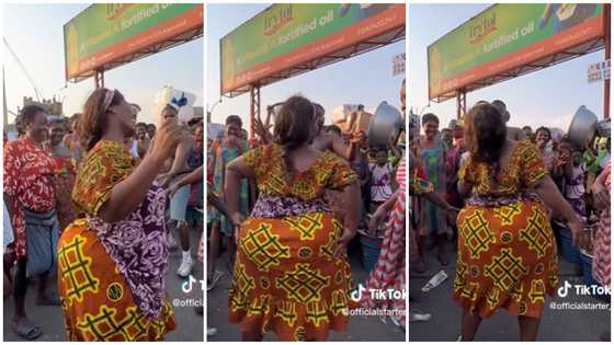 Super curvy Ghanaian woman dances with huge behind in public, sassy video causes stir