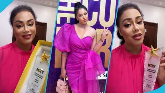 Nadia Buari overwhelmed with joy as she received the Best Actress award at the 2023 YEN Awards