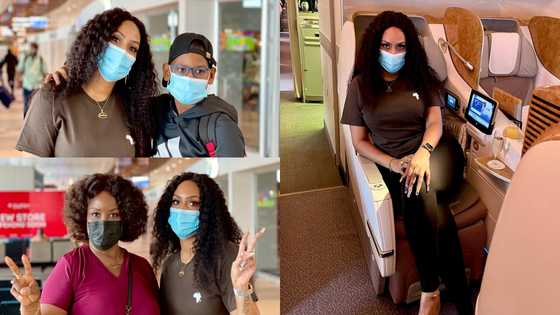Rich mama: Actress Juliet Ibrahim flies out her son and mother for family vacation in Dubai; photos drop