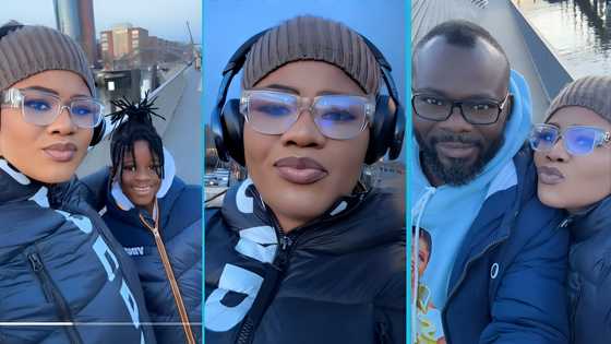 Obaapa Christy's kids grow big and tall as they bond with her parents abroad