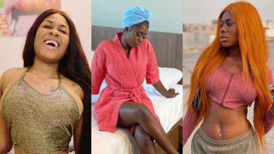 Yaa Jackson drops hot bedroom photo as she flaunts her fine legs, fresh boys go wild